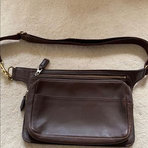 Coach brown leather fanny bag